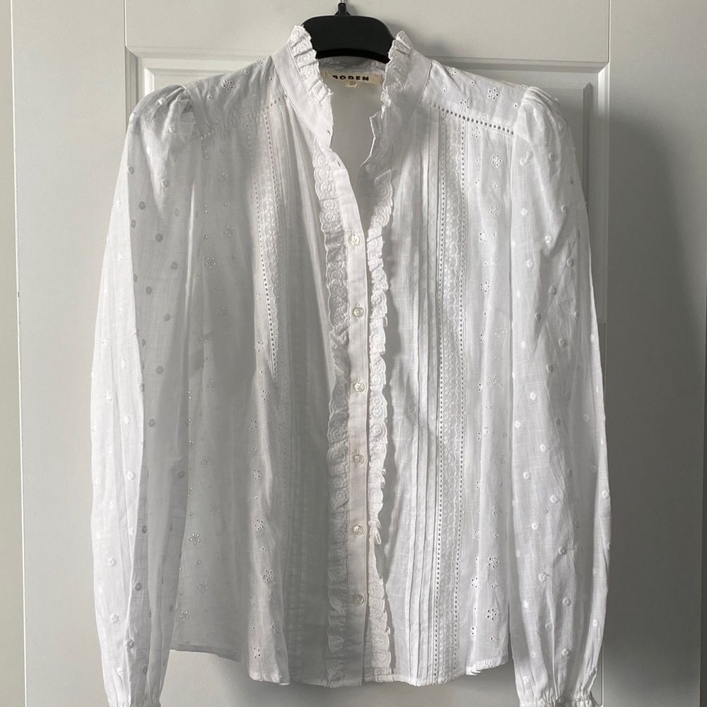 Boden White Eyelet Blouse
